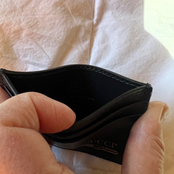New without tags Authentic Gucci Card case black leather new unused - Picture 4 of 4